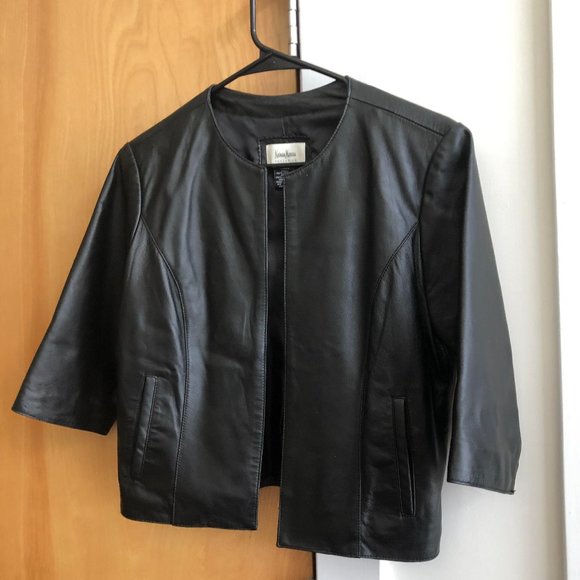 Neiman Marcus Black Leather Jacket - Medium